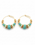 GAS BIJOUX - BOUCLES D'OREILLES CREOLES ALOHA - TURQUOISE
