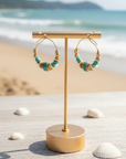 GAS BIJOUX - BOUCLES D'OREILLES CREOLES ALOHA - TURQUOISE