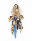 GAS BIJOUX - BOUCLES D'OREILLES CLIPS BALANDRA DORÉES ET BLEUES