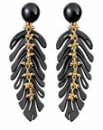 GAS BIJOUX - BOUCLES D'OREILLES CAVALLO ACÉTATE NOIR - EMBOUTS ACÉTATE NOIR