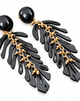 GAS BIJOUX - BOUCLES D'OREILLES CAVALLO ACÉTATE NOIR - EMBOUTS ACÉTATE NOIR