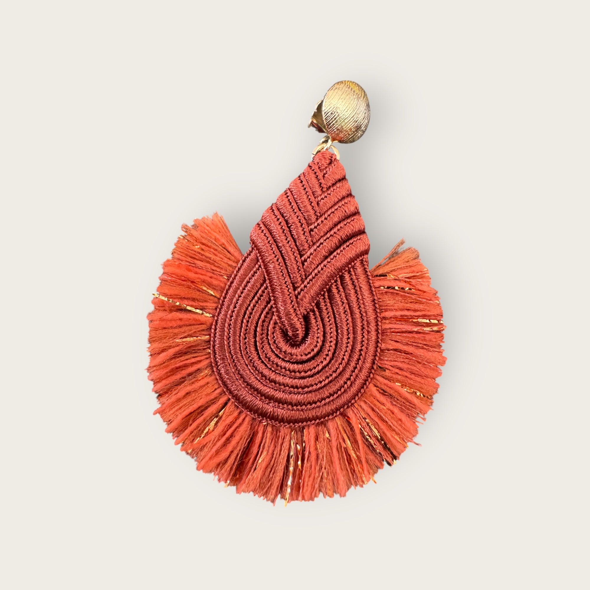 EFFET BIJOUX - Boucles d'oreilles en passementerie - MADEMOISELLE - TERRACOTA