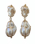 GAS BIJOUX - BOUCLES D'OREILLES BIWA DOUBLE DORÉES TIGES DROITES