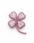 BY THELMA ET NINA - BROCHE TREFLE EN FAVEUR DU CANCER DU SEIN