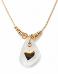 GAS BIJOUX - COLLIER GALET DORÉ - CRISTAL DE ROCHE