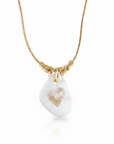 GAS BIJOUX - COLLIER GALET DORÉ - CRISTAL DE ROCHE