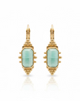 GAS BIJOUX - BOUCLES D'OREILLES SERTI TALISMAN DORÉES - AMAZONITE