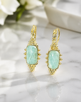GAS BIJOUX - BOUCLES D'OREILLES SERTI TALISMAN DORÉES - AMAZONITE