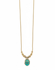 GAS BIJOUX - COLLIER BIA SCARABEE DORE A L'OR FIN - TURQUOISE