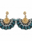 GAS BIJOUX - BOUCLES D'OREILLES GAIA DORÉES - TONS DE. BLEUS