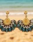 GAS BIJOUX - BOUCLES D'OREILLES GAIA DORÉES - TONS DE. BLEUS