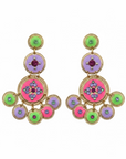 GAS BJOUX - BOUCLES D'OREILLES SEQUIN TRIPLE DORÉES - FLUO