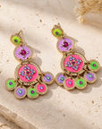 GAS BJOUX - BOUCLES D'OREILLES SEQUIN TRIPLE DORÉES - FLUO