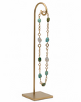 GAS BIJOUX - SAUTOIR SQUARE - QUARTZ - AMAZONITE - TURQUOISE - VESSONITE - PIERRES NATURELLES