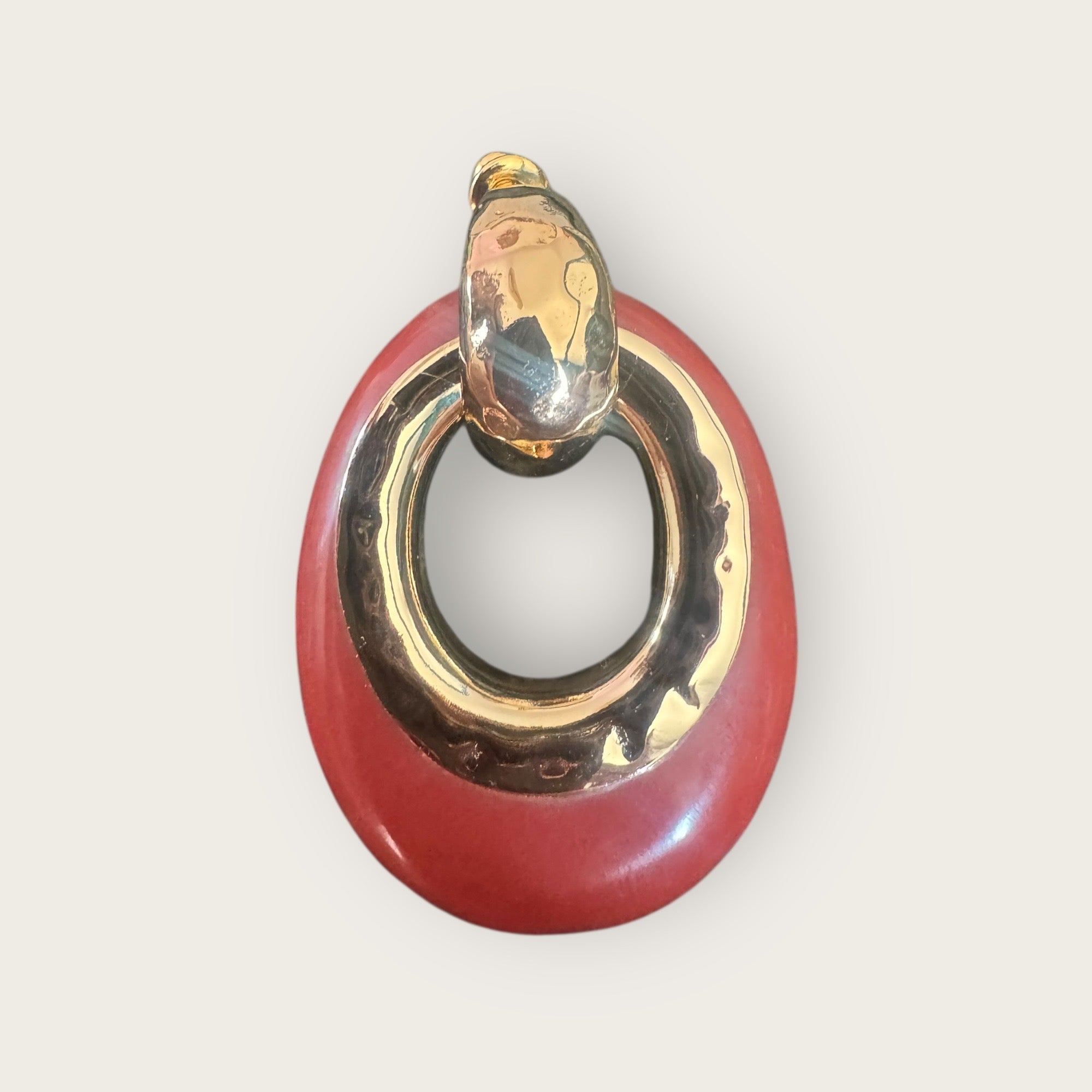 GAS BIJOUX - Boucles d’oreilles SELVA bordeaux dorées à l’or fin petit modèle