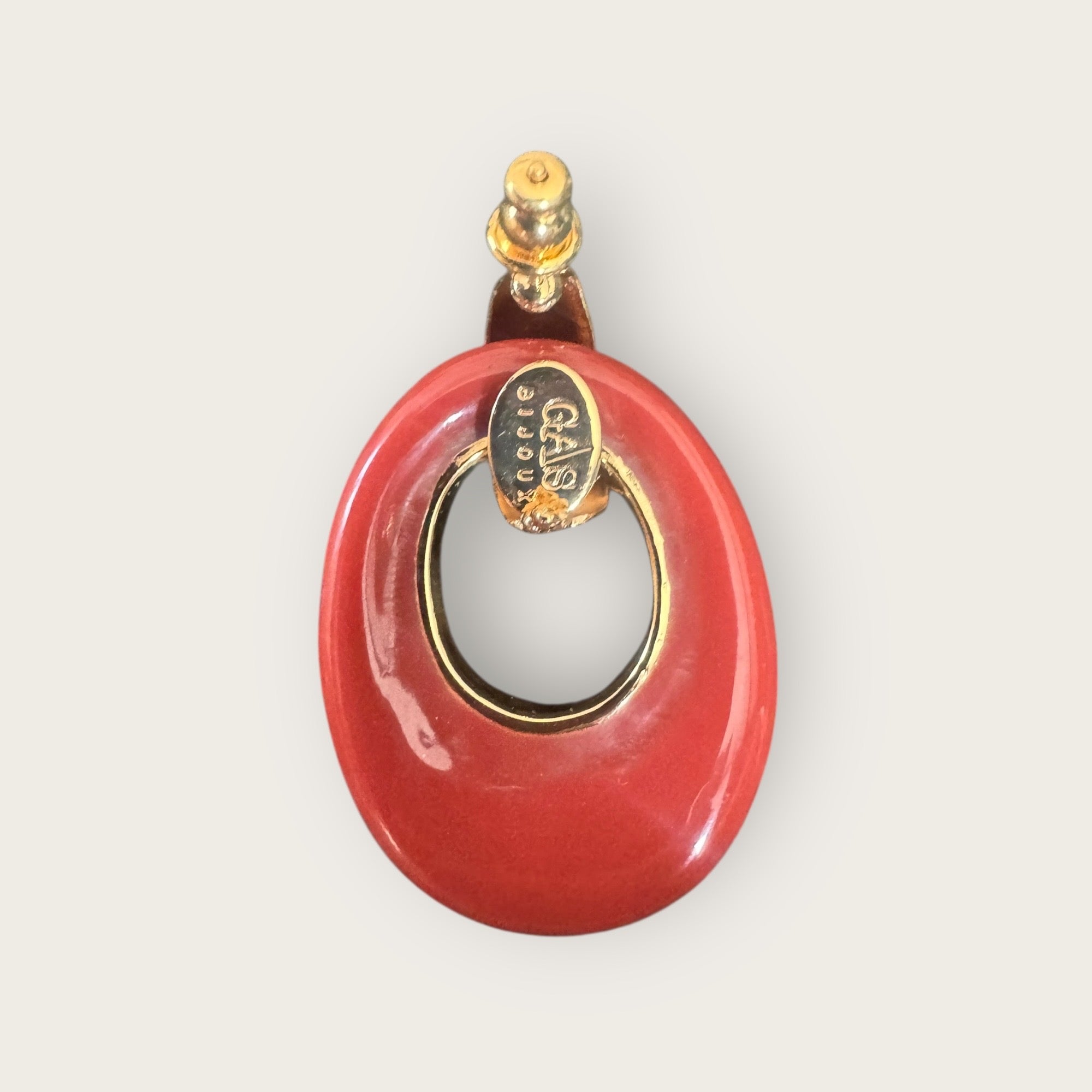 GAS BIJOUX - Boucles d’oreilles SELVA bordeaux dorées à l’or fin petit modèle