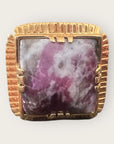 GAS BIJOUX - Bague ARTY BIS chevalière dorée à l’or fin - PIerre Lepidolite