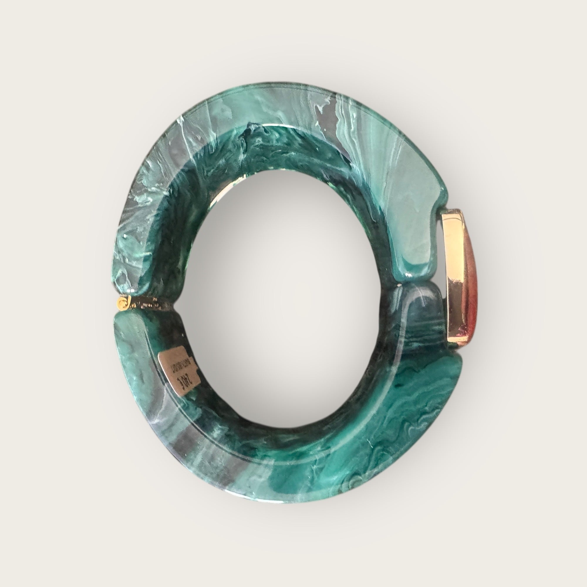 GAS BIJOUX - Bracelet ARTY acétate vert et pierre centrale en cornaline