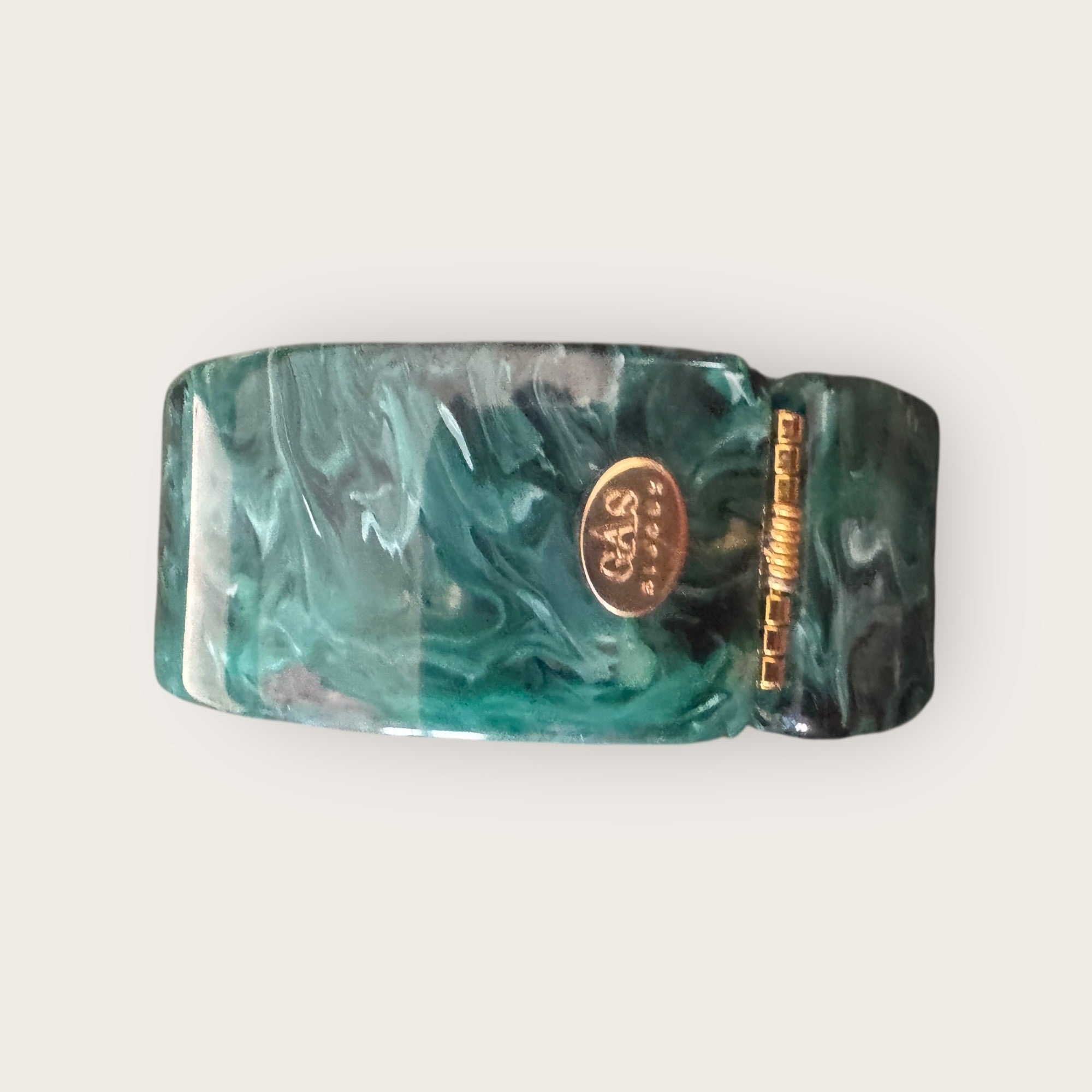 GAS BIJOUX - Bracelet ARTY acétate vert et pierre centrale en cornaline