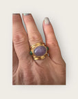 GAS BIJOUX - Bague SIMONE dorée à l’or fin - Améthyste et malachite - Taille L