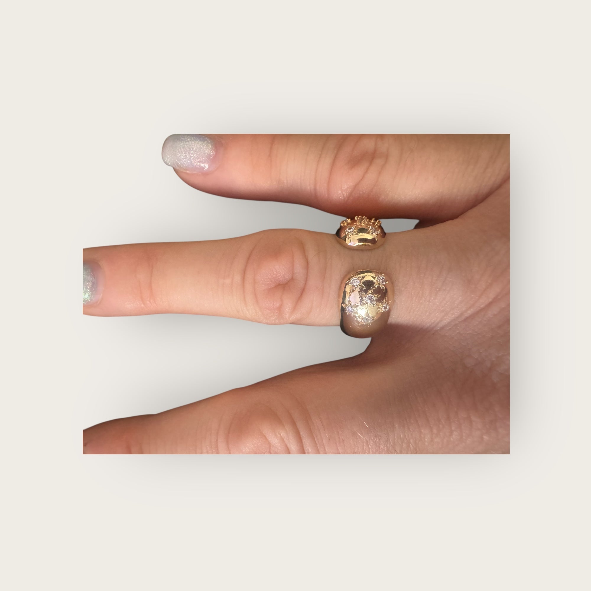GAS BIJOUX - Bague SAINT GERMAIN strass doré à l’or fin et cristaux blancs