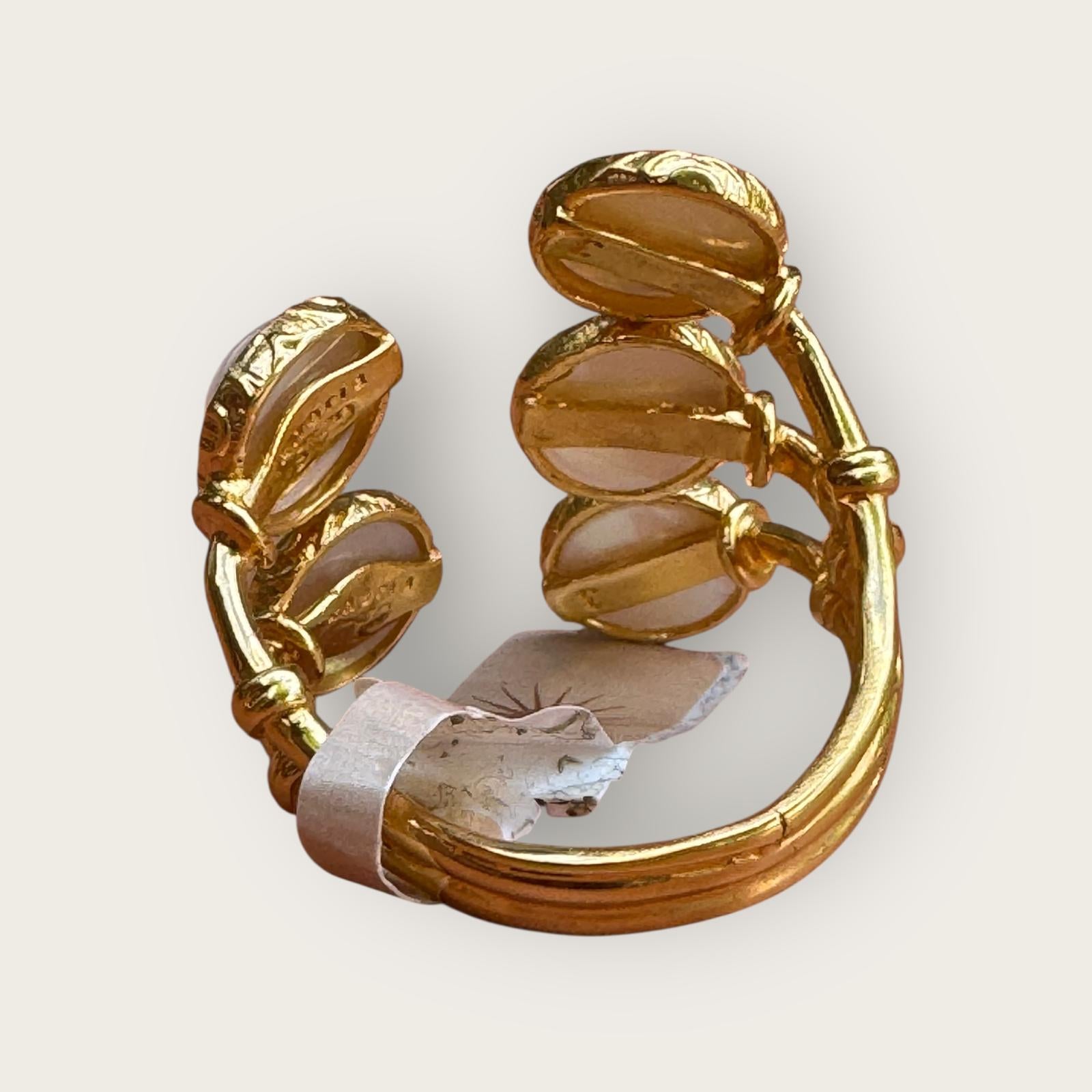 GAS BIJOUX - Bague duality dorée à l'or fin - Nacre