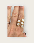 GAS BIJOUX - Bague duality dorée à l'or fin - Nacre