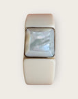GAS BIJOUX - Bracelet Arty acétate beige - Nacre blanche