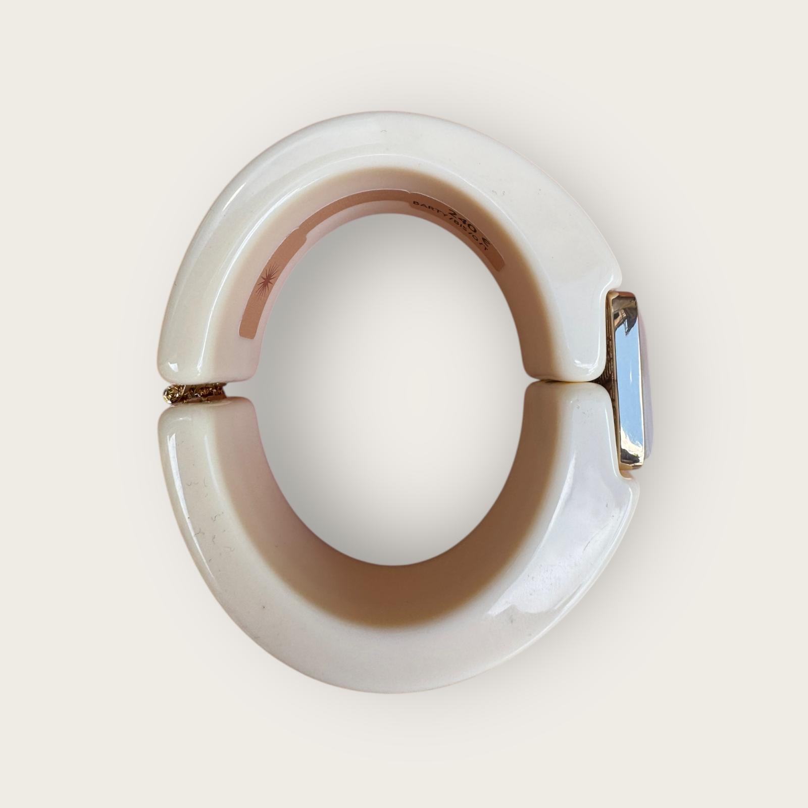 GAS BIJOUX - Bracelet Arty acétate beige - Nacre blanche