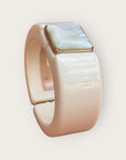 GAS BIJOUX - Bracelet Arty acétate beige - Nacre blanche