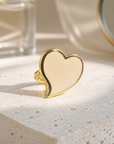 GAS BIJOUX - BAGUE MIRAGE DORÉE - ÉMAIL BEIGE - 3 TAILLES
