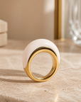 GAS BIJOUX - BAGUE SELVA DORÉE GRAND MODELE - ACETATE BEIGE - 3 tailles