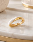 GAS BIJOUX - BAGUE SELVA VAGUE DORÉE - ACETATE BEIGE - TAILLE 1