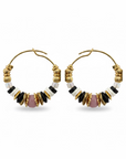 GAS BIJOUX - BOUCLES D'OREILLES CREOLES ALOHA DORÉES - ROSE- NOIRE - BEIGE