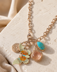 GAS BIJOUX - COLLIER CONSTANTINE DORÉ - PAPILLON VERT PALE ET ORANGE
