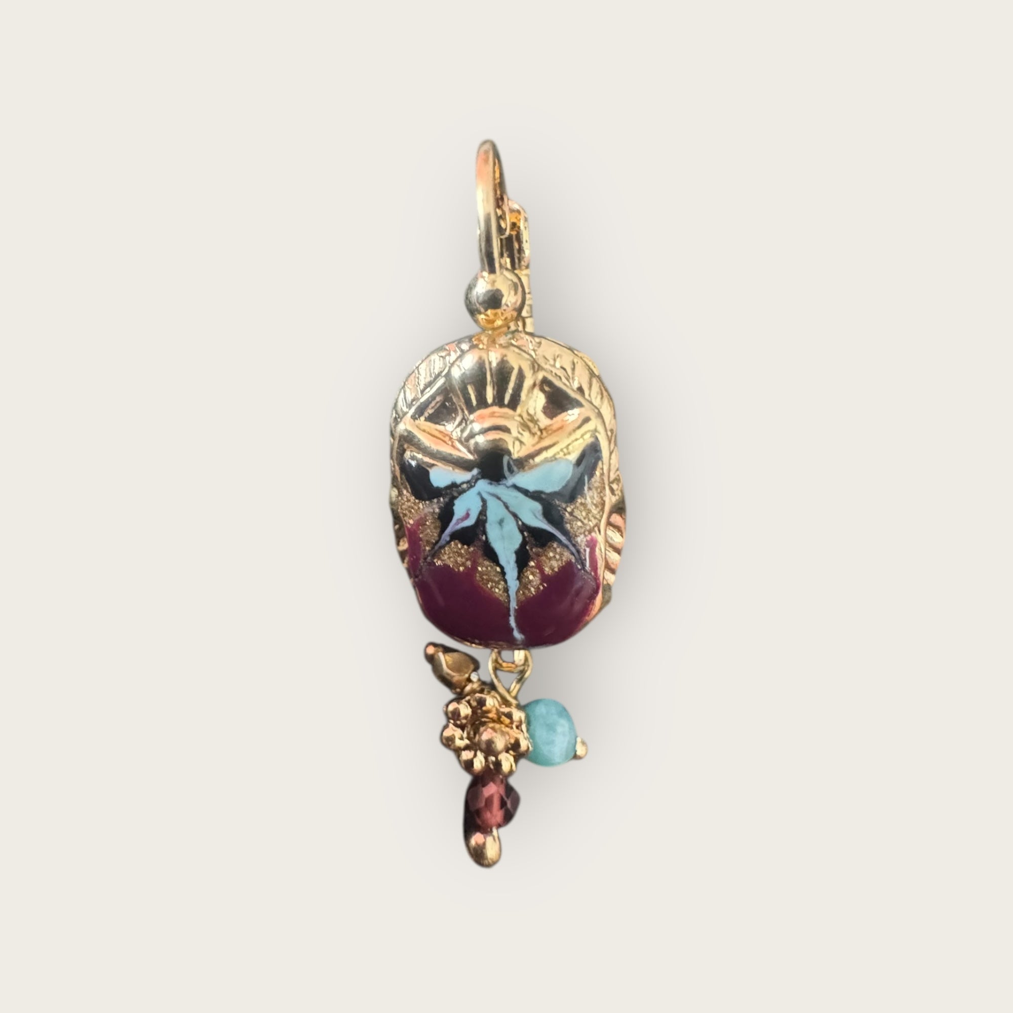 GAS BIJOUX - Boucles d'oreilles SCARAMOUCHE émail dorées à l'or fin