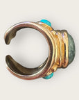 GAS BIJOUX - Bague SIMONE DORÉE - Jaspe Kambala et turquoise - TAILLE L