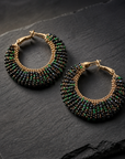 GAS BIJOUX - BOUCLES D'OREILLES CREOLES IZZIA GRAND MODELE - MULTI NOIR-VERT-MARRON