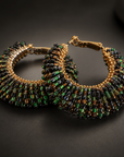 GAS BIJOUX - BOUCLES D'OREILLES CREOLES IZZIA GRAND MODELE - MULTI NOIR-VERT-MARRON