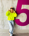 TWINS - Pull a capuche - KN25014 - JAUNE FLUO