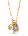 GAS BIJOUX - COLLIER CONSTANTINE DORÉ - PAPILLON MAUVE ET JAUNE