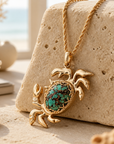 GAS BIJOUX - COLLIER KARAKOS DORÉ - PIERRE EN TURQUOISE MATRICE