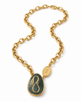 GAS BIJOUX - COLLIER BILLY DORÉ - PIERRE APATITE BLEUE / VERTE