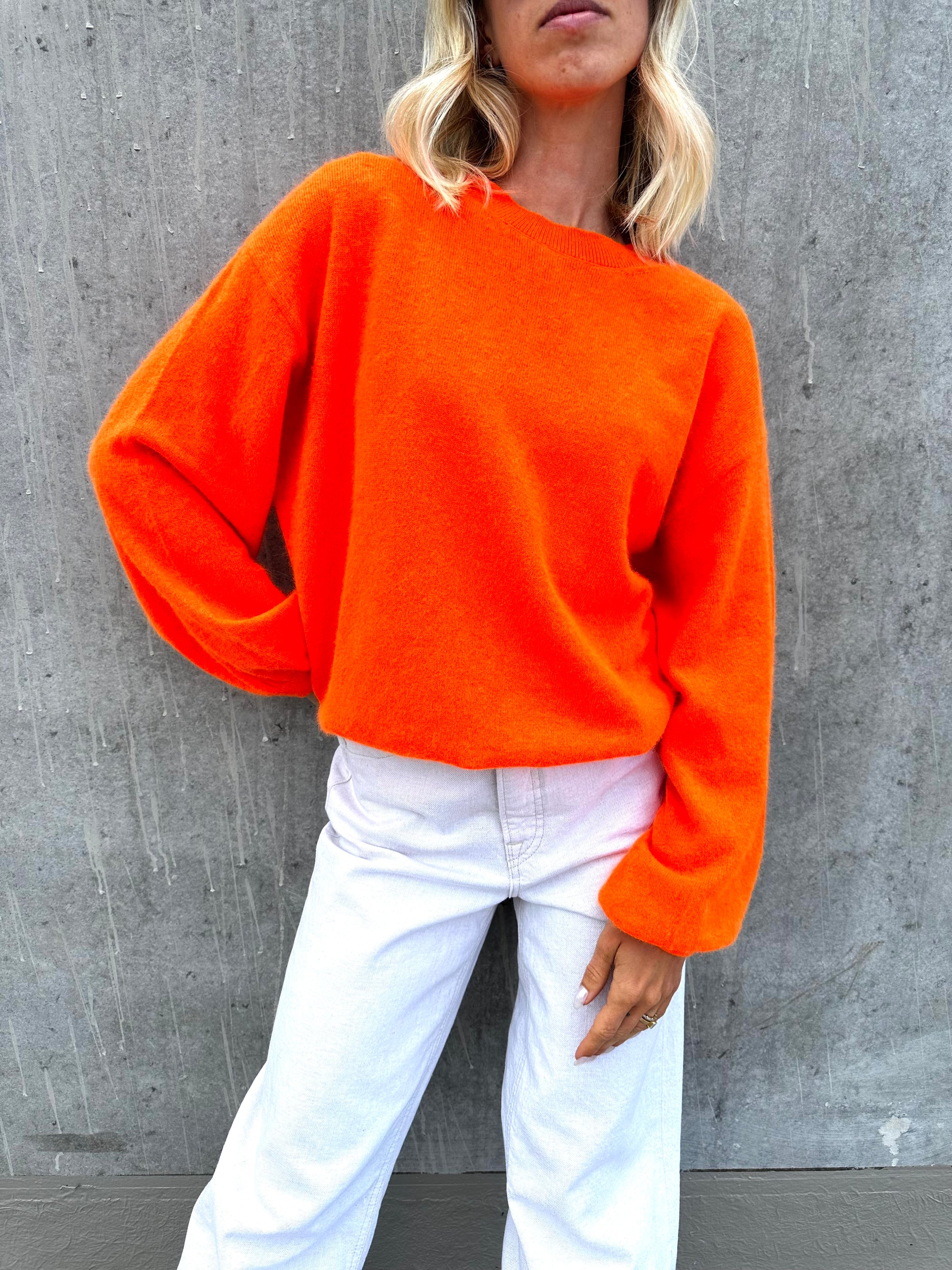 TWINS - Pulls ras de cou - KN 22220-1 - ORANGE FLUO