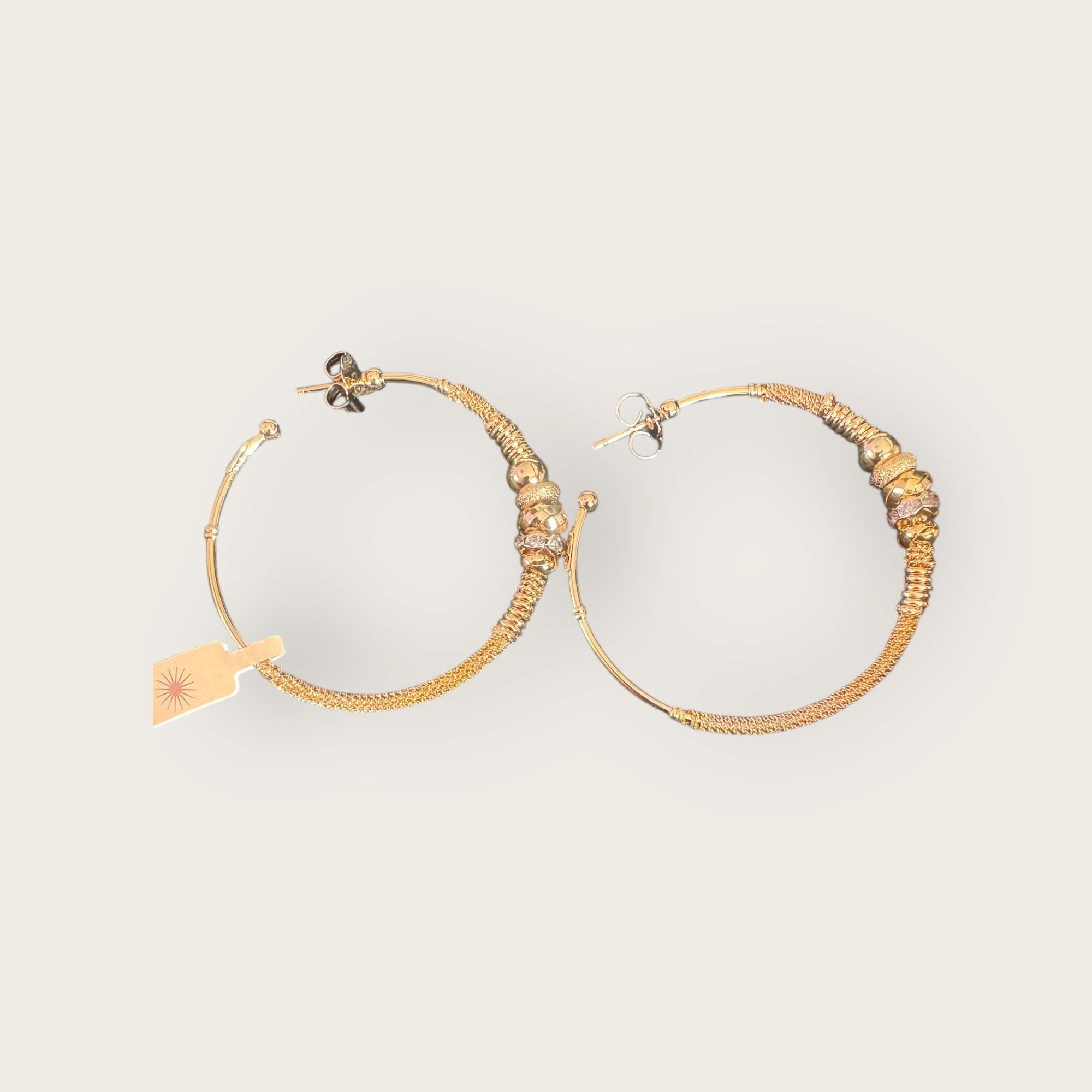 GAS BIJOUX - Boucles d'oreilles créoles ZIZANIE strass dorées à l'or fin