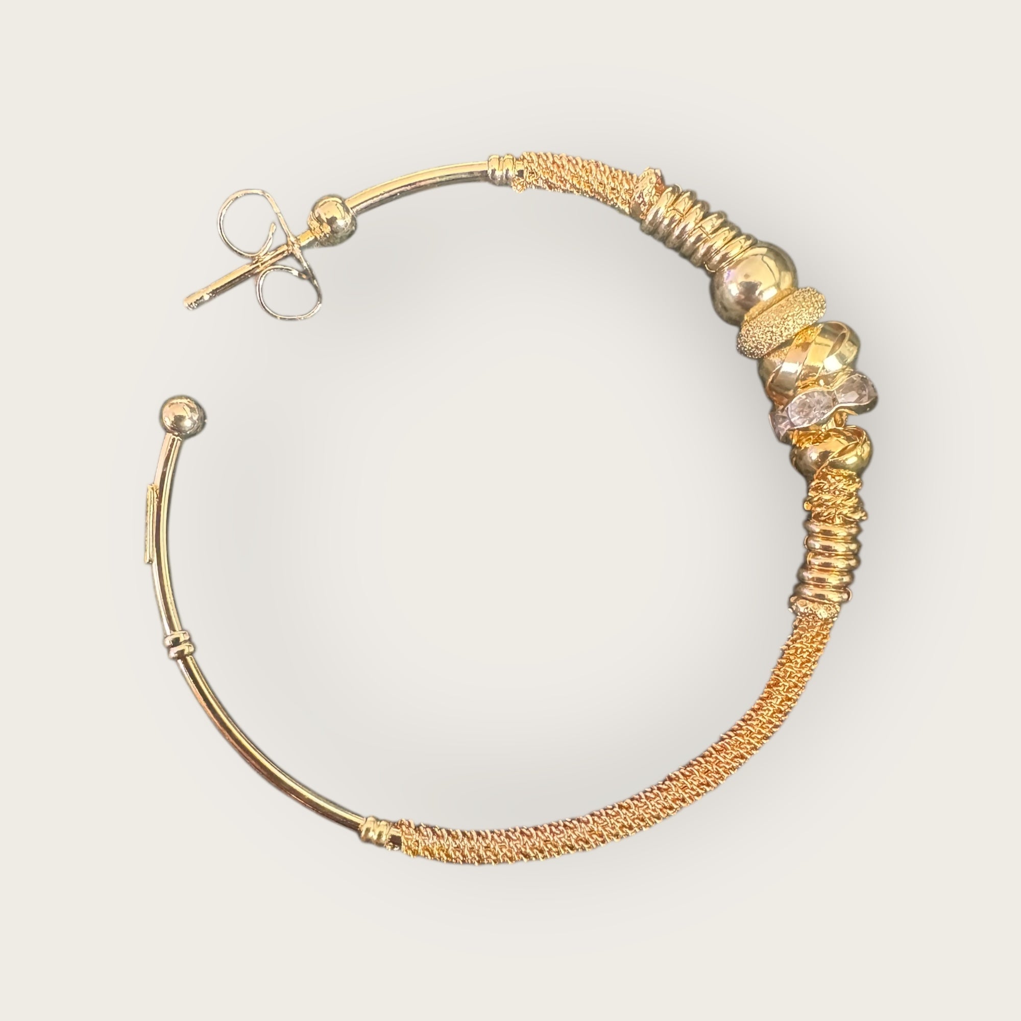 GAS BIJOUX - Boucles d'oreilles créoles ZIZANIE strass dorées à l'or fin