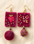 COLLECTION TOPAZE - BOUCLES D'OREILLES " VELOURS GRENAT "