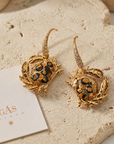 GAS BIJOUX - BOUCLES D’OREILLES YAO KRABE DORÉES LÉOPARD
