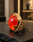 GAS BIJOUX - BAGUE ARTY DORÉE - CORNALINE - TAILLE S