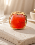 GAS BIJOUX - BAGUE ARTY DORÉE - CORNALINE - TAILLE S